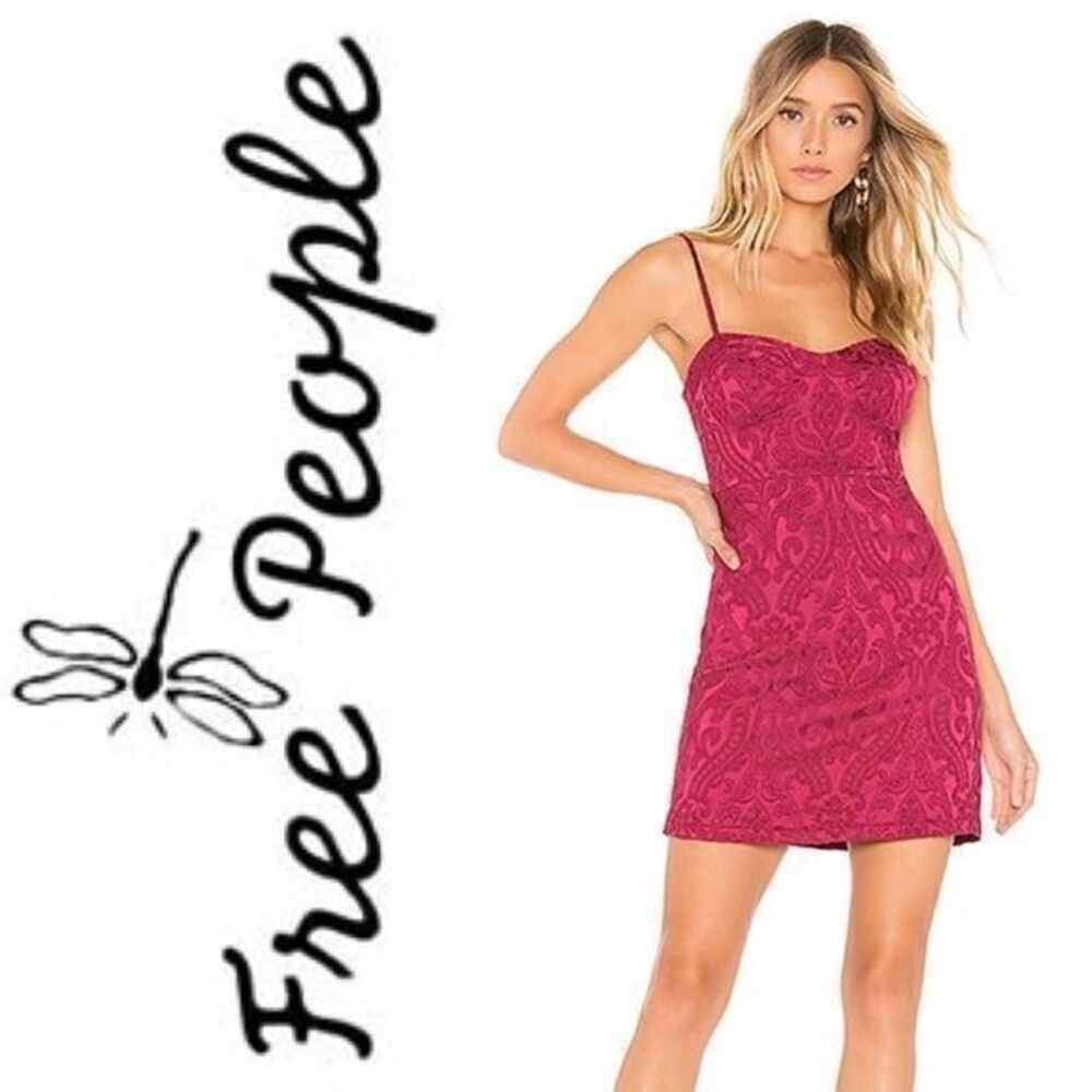 FREE PEOPLE Raspberry Karla Mini Dress US 6